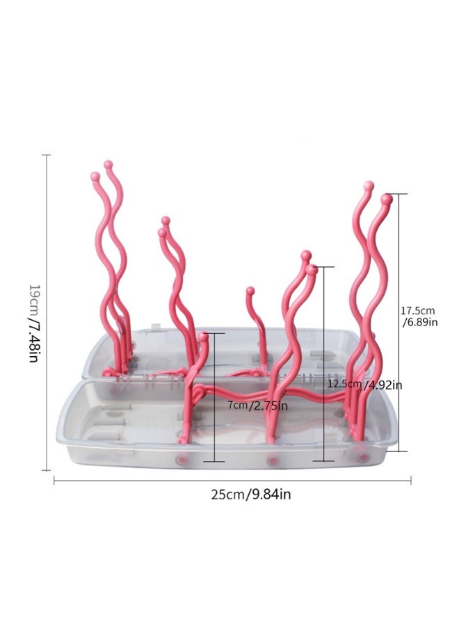 Baby Bottle Drying Rack Collapsible Reusable Bottle Dryer Holder or Bottles, Teats, Cups, Pump Parts - Image 4